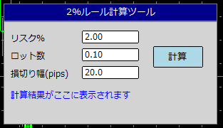 2%ルールロット計算ツールのパネルの説明