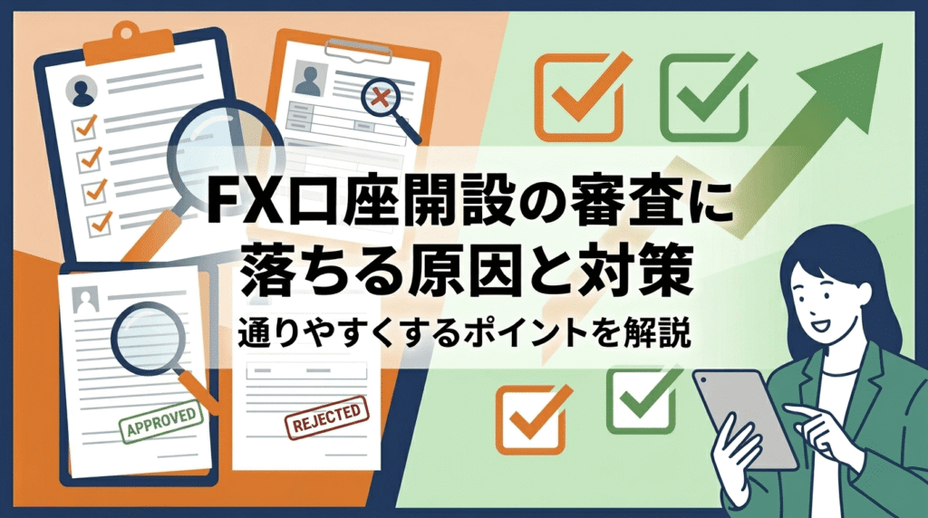 FX口座開設の審査に落ちる原因と対策｜通りやすくするポイントを解説