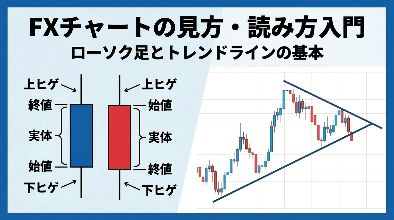 FXチャートの見方・読み方入門｜ローソク足とトレンドラインの基本