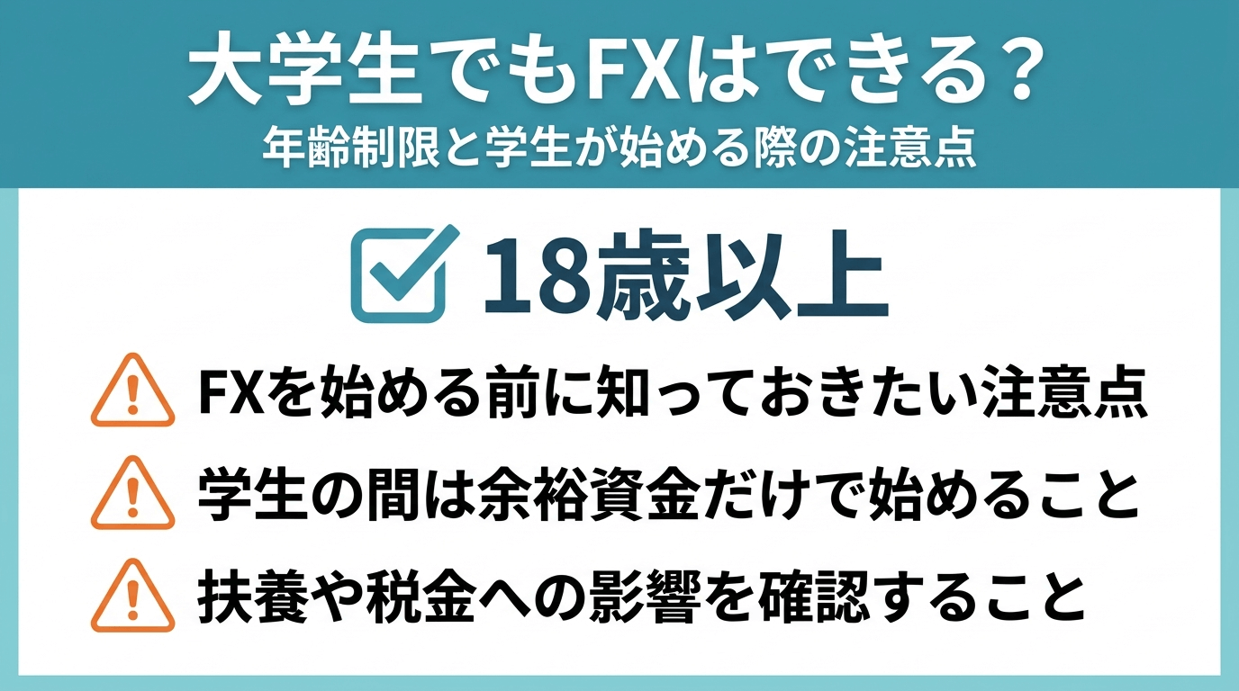 大学生でもFXはできる?年齢制限と学生が始める際の注意点