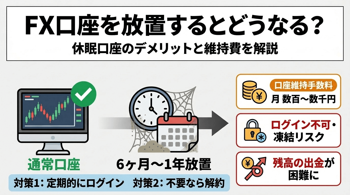 FX口座を放置するとどうなる?休眠口座のデメリットと維持費を解説