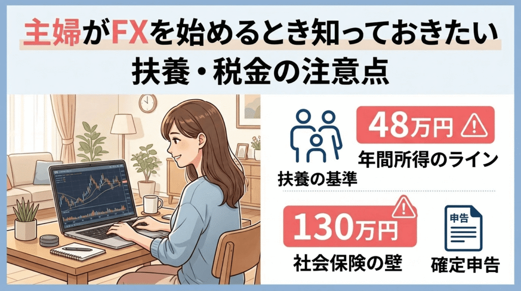 主婦がFXを始めるとき知っておきたい扶養・税金の注意点