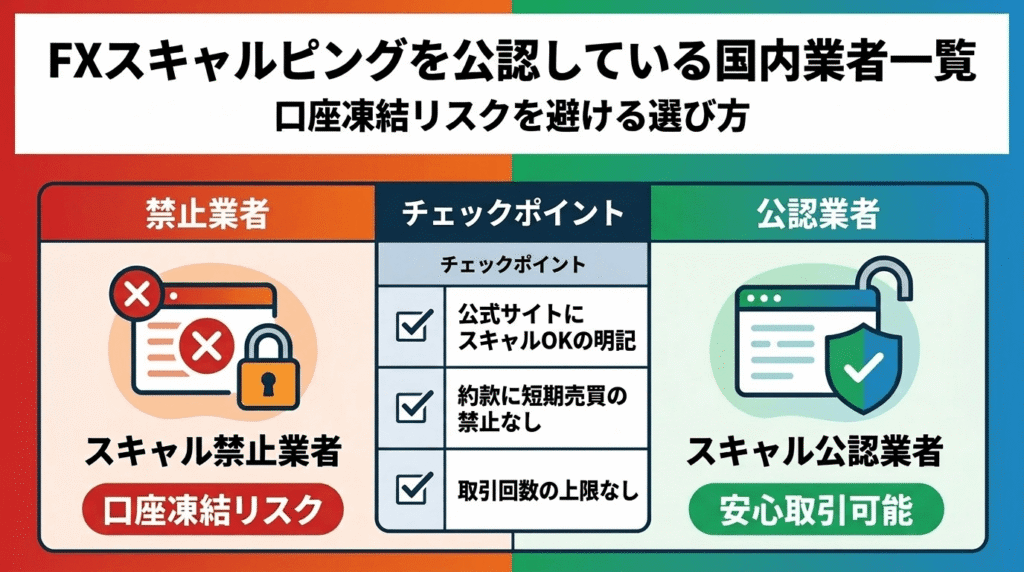 FXスキャルピングを公認している国内業者一覧｜口座凍結リスクを避ける選び方