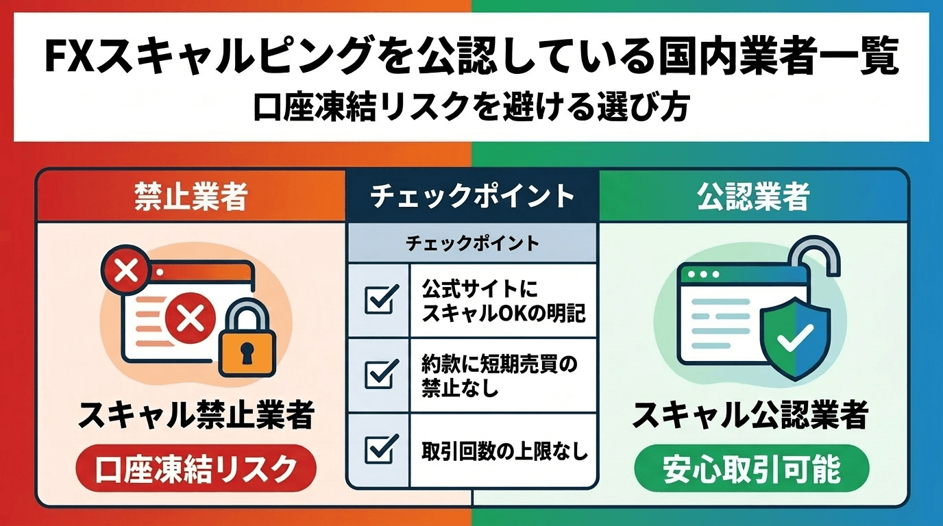 FXスキャルピングを公認している国内業者一覧|口座凍結リスクを避ける選び方