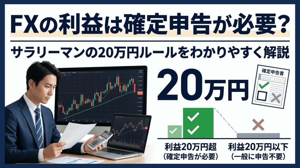 FXの利益は確定申告が必要？サラリーマンの20万円ルールをわかりやすく解説