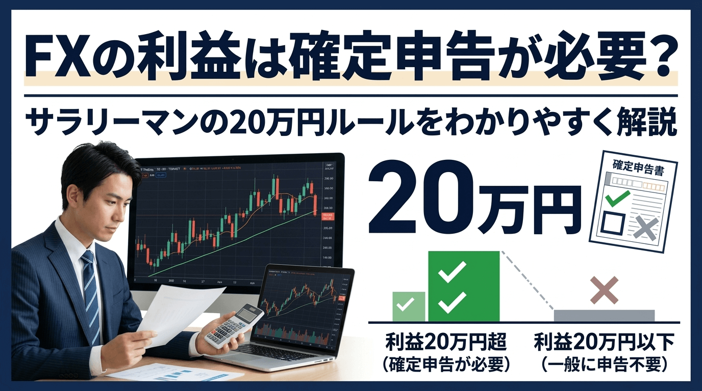 FXの利益は確定申告が必要？サラリーマンの20万円ルールをわかりやすく解説