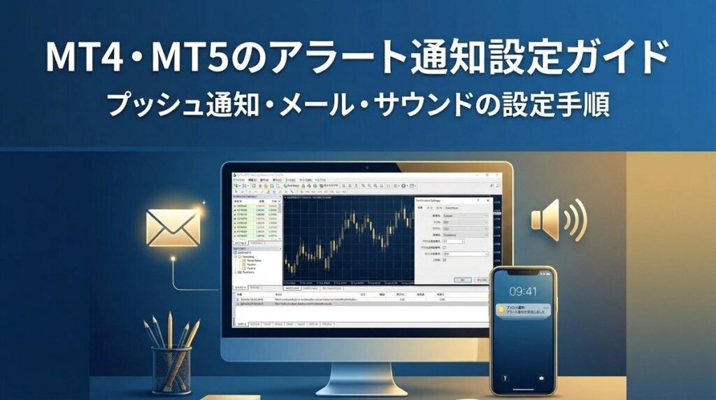 MT4・MT5のアラート通知設定ガイド｜プッシュ通知・メール・サウンドの設定手順