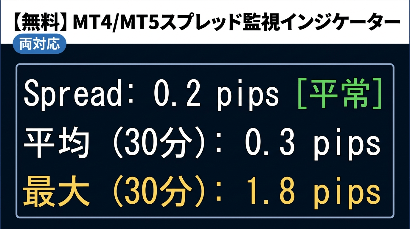 【無料】MT4/MT5スプレッド監視インジケーター